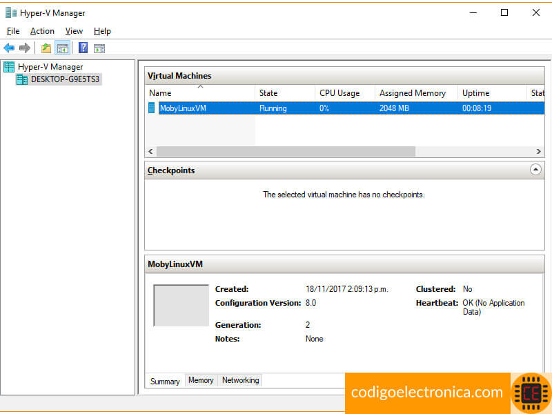 Configuración de hyper v