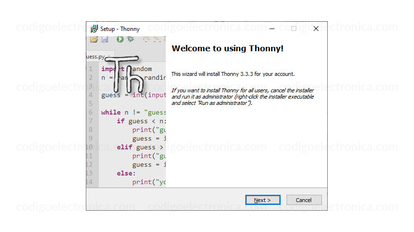 Bienvenida a thonny