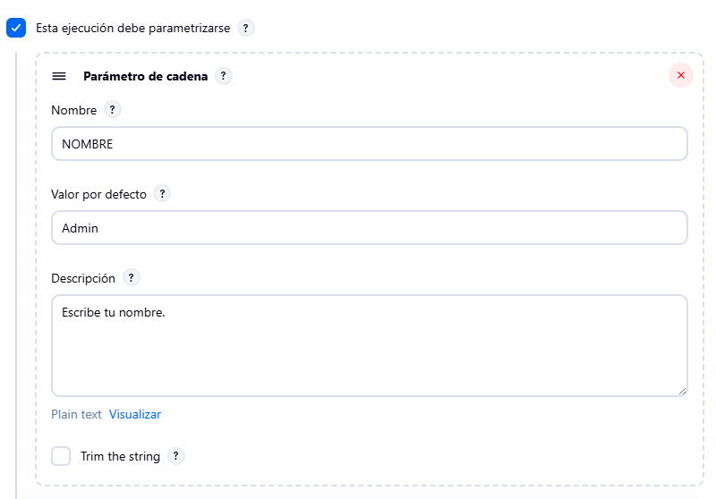 Opción parametrizable de Jenkins