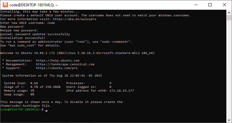 Virtualización de ubuntu en Windows 