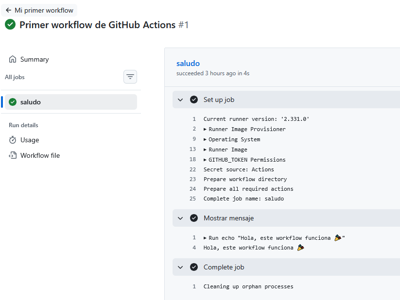 Detalle de ejecución de workflow