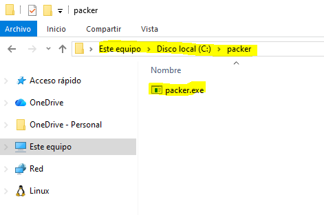 Instalar packer en windows
